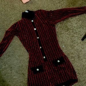 Red and Black Romper